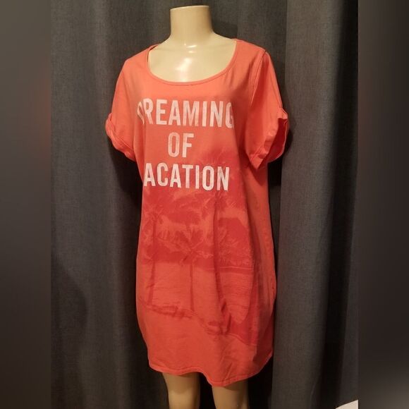 Cacique Sleep Shirt - 18/20 Dream of Vacation NWOT peach color - Picture 2 of 11